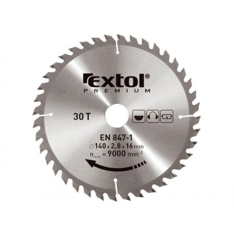 Kotouč pilový s SK plátky, 160x2,0x30mm, 36T, šířka SK plátků 2,8mm, EXTOL PREMIUM