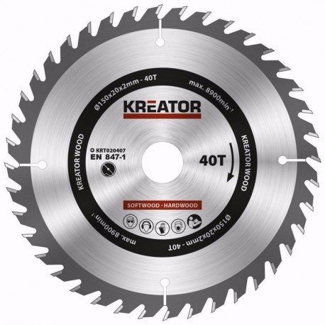KRT020407 - Pilový kotouč na dřevo 150mm, 40T KREATOR